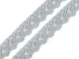 Bavlněná krajka paličkovaná 15 mm - šedá