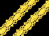 Bavlněná krajka / vsadka paličkovaná 12 mm - žlutá