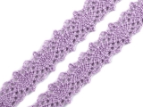 Bavlněná krajka / vsadka paličkovaná 12 mm světle fialová - lila