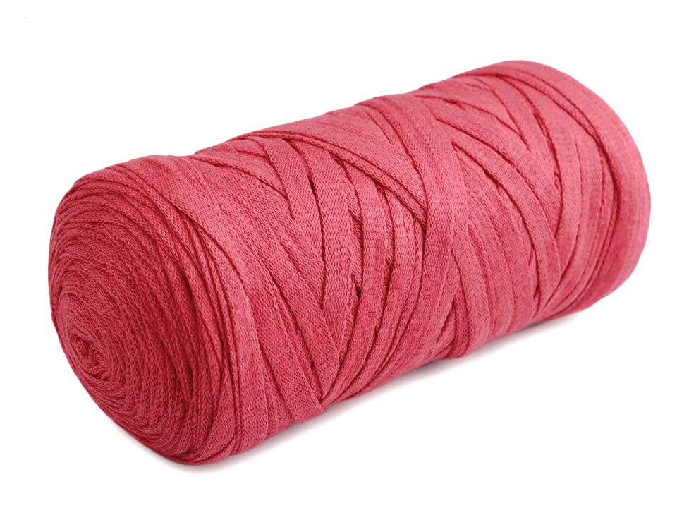 Špagety ploché Ribbon 250 g YarnArt růžová korálová