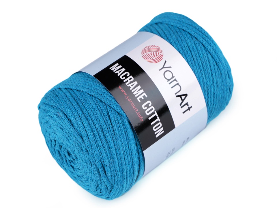 Macrame Cotton YarnArt 250 g modrá safírová tmavá