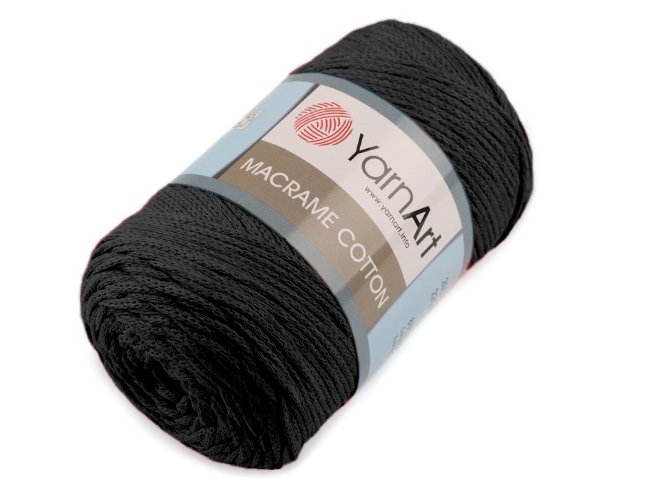 Macrame Cotton YarnArt 250 g černá