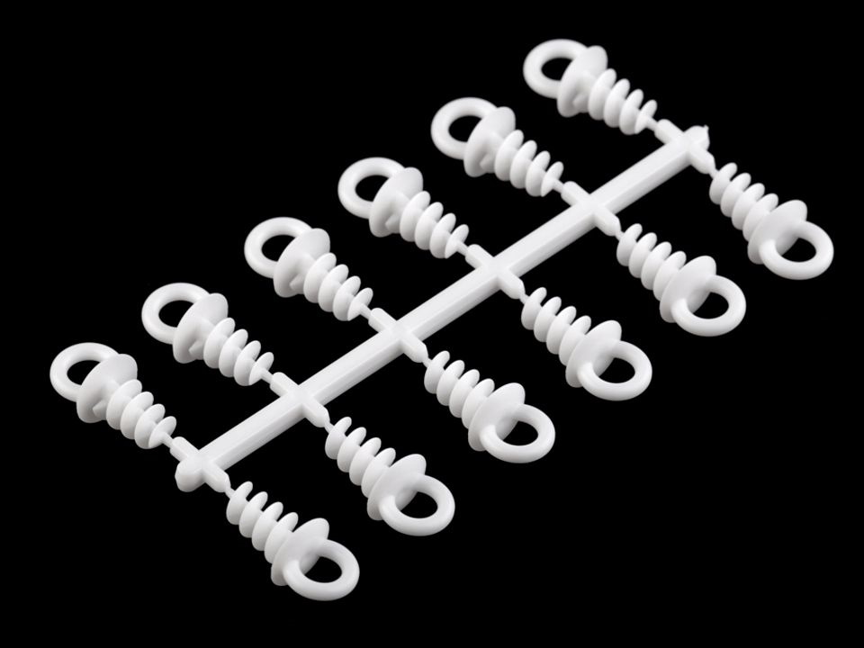 Očko na polystyrenové ozdoby 1,1x2,5 cm - bílé