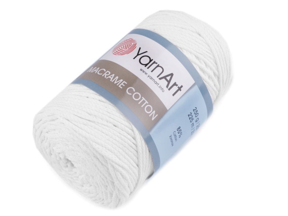Macrame Cotton YarnArt 250 g bílá