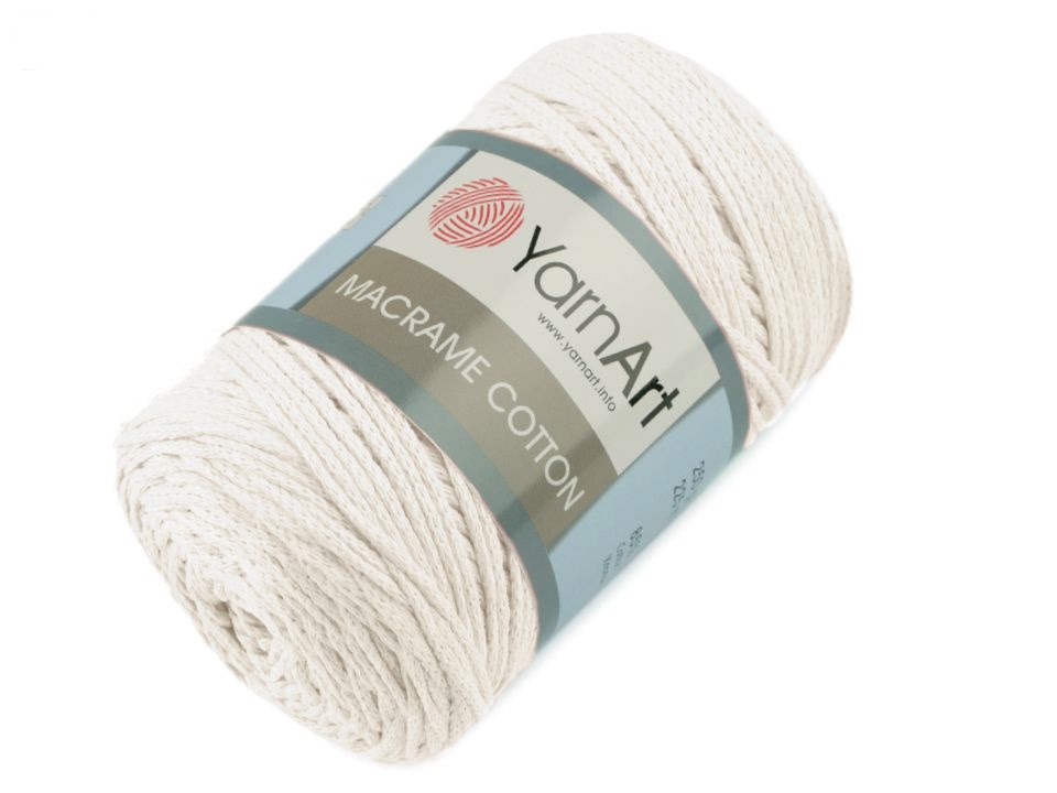 Macrame Cotton YarnArt 250 g  krémová nejsvětlejší