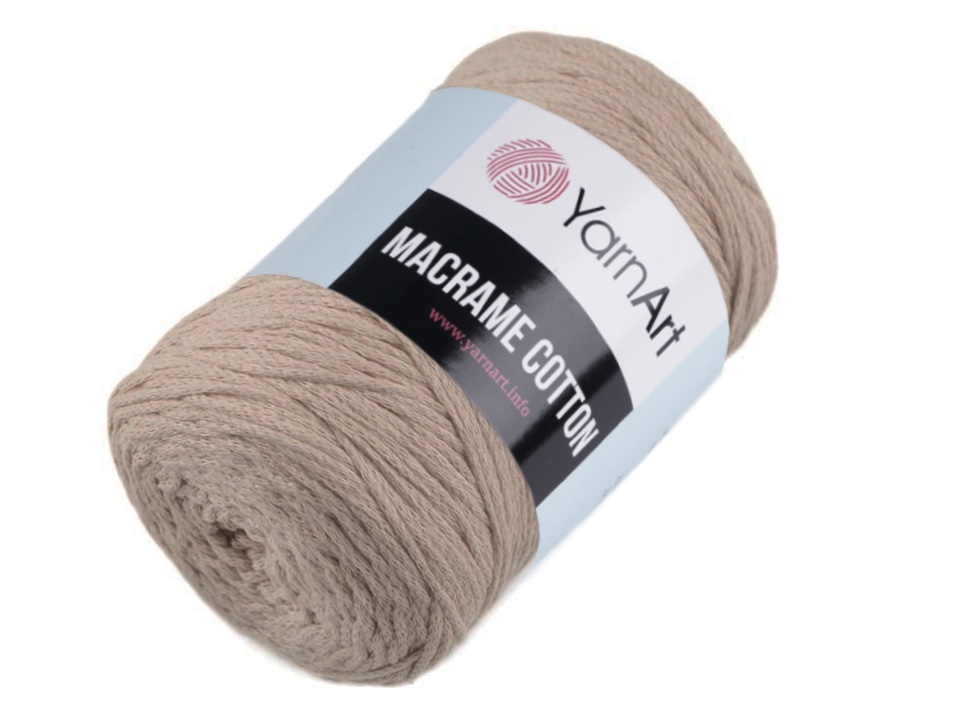Macrame Cotton YarnArt 250 g hnědá přírodní
