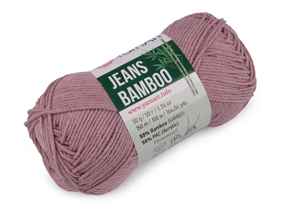Pletací příze Jeans Bamboo lila 50 g