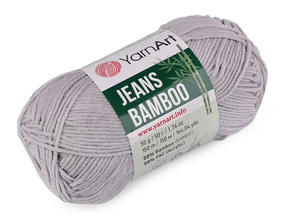 Pletací příze Jeans Bamboo šedá 50 g