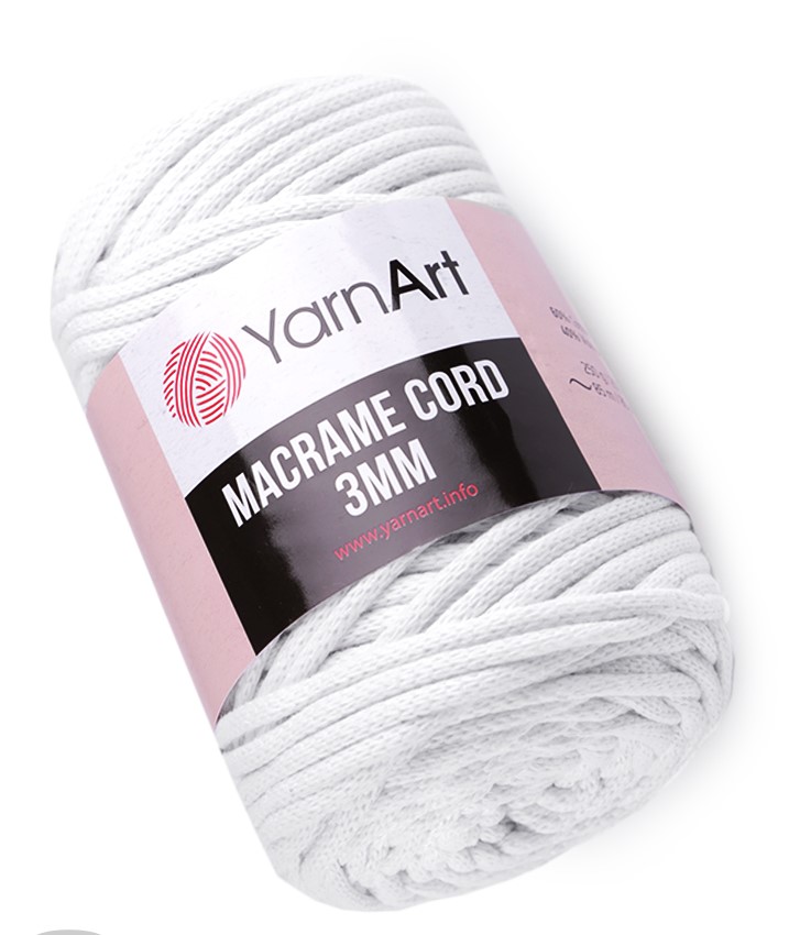 Příze Macrame Cord 3mm bílá 250 g YarnArt