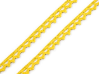 Bavlněná krajka paličkovaná 9 mm - žlutá