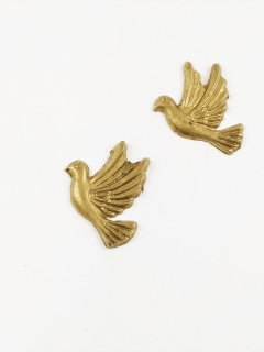 Vosková ozdoba holubice zlatá 2,5 x 3 cm