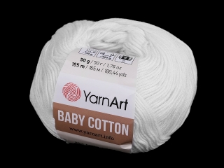 Pletací příze Baby Cotton 50 g - bílá