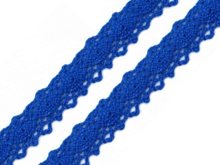 Bavlněná krajka / vsadka paličkovaná 12 mm tmavě modrá