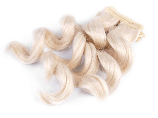 Vlasy pro panenky vlnité BLOND 18 cm