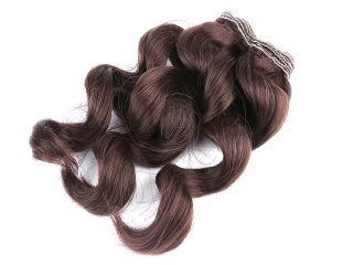 Vlasy pro panenky vlnité TMAVĚ HNĚDÉ 18 cm
