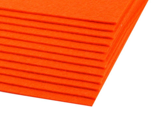 Látková dekorativní plsť / filc silná - oranžoá