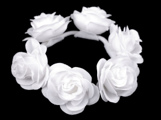 Gumička s růžemi bílá