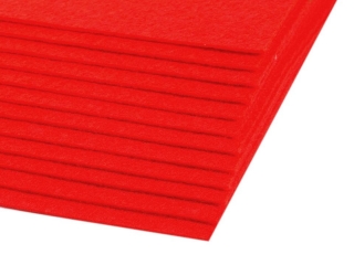 Látková dekorativní plsť 20x30 cm - červená
