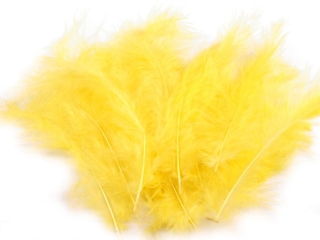 Pštrosí peří délka 9-16 cm - žluté