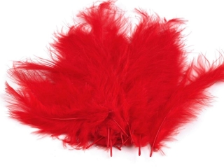 Pštrosí peří délka 9-16 cm - červené