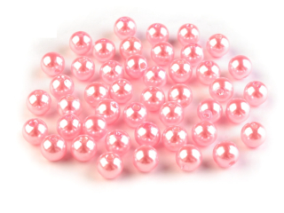 Plastové voskové korálky Ø8 mm - růžové