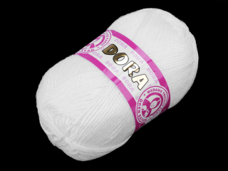 Pletací příze Dora 100 g - bílá (000)